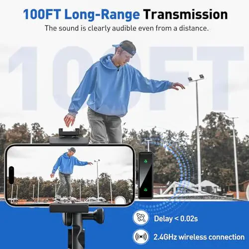 Беспроводной микрофон-петличка VEZQUA USB-C для Android, ПК, ноутбука, iPhone 15/16, USB-микрофон с шумоподавлением, беспроводной микрофон-петличка для видеозаписи, видеоблогов, YouTube, TikTok - 6