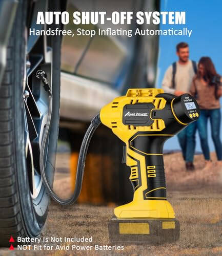 Беспроводной воздушный компрессор AVID POWER (без аккумулятора), совместим с аккумуляторами DeWalt 20V Max серии DCB, не для аккумуляторов Avid Power, переносной воздушный насос для автомобиля, велосипеда, мяча. - 2
