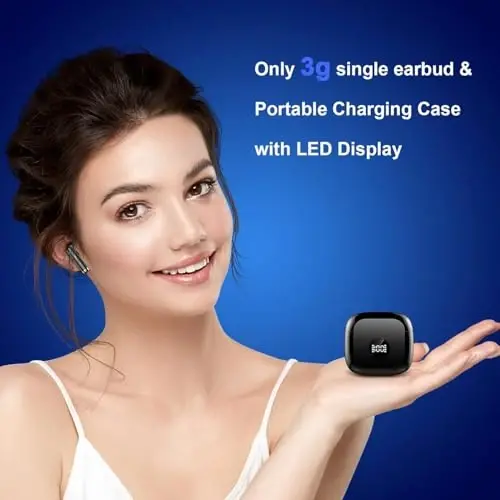 Беспроводные Bluetooth 5.4 наушники, светодиодный дисплей питания Ear Buds, 6D стерео наушники, Bluetooth наушники-вкладыши с шумоподавлением, микрофон, 40 часов воспроизведения, мини-чехол IP7 водонепроницаемые спортивные наушники для Android iOS - 5