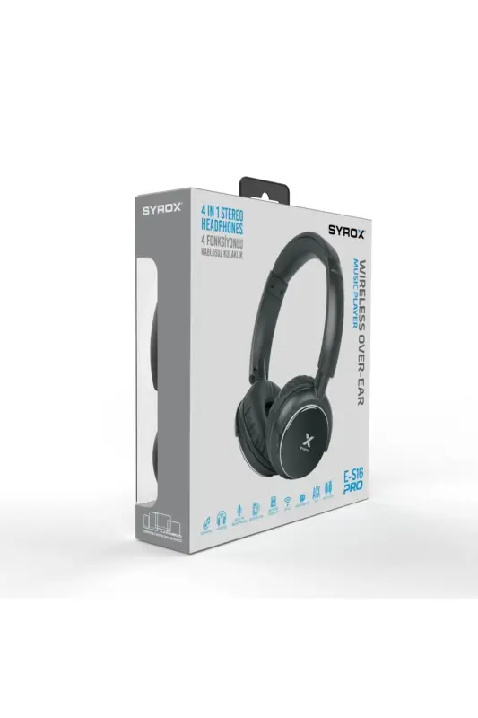 Беспроводные Bluetooth-наушники S16 черные с гнездом для карты памяти - 3