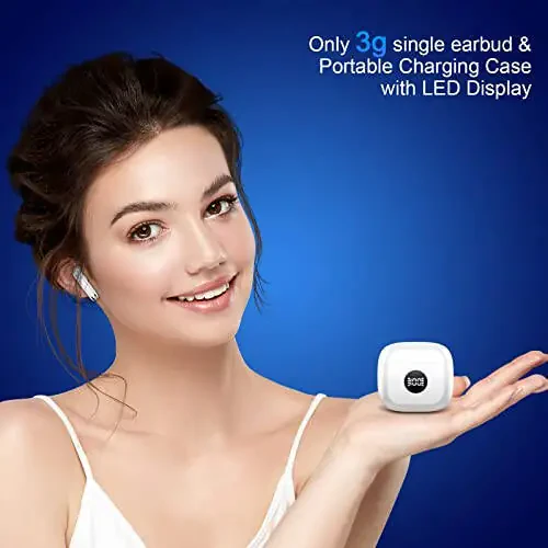 Беспроводные наушники, Bluetooth 5.3 наушники с LED-дисплеем питания, басовые стереонаушники, Bluetooth-наушники вкладыши с шумоподавлением и микрофоном, 40 часов воспроизведения, мини-кейс IP7 водонепроницаемые спортивные наушники для Android iOS - 7