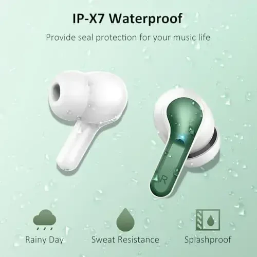 Беспроводные наушники, Bluetooth-наушники 2025 NEW Ear Buds 40H Bass Stereo in-Ear Earphones ENC Noise Cancelling 5.3 Earbuds with 4 HD Mic, USB-C LED Display IP7 Waterproof Sport Headset for Android iOS - 7