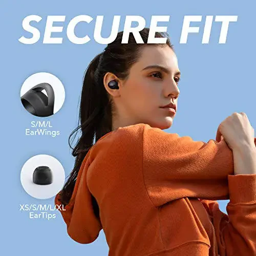 Беспроводные наушники Soundcore by Anker Life A1, мощный индивидуальный звук, 40 часов воспроизведения, беспроводная зарядка, быстрая зарядка USB-C, водонепроницаемые IPX7, управление кнопками, Bluetooth-наушники, поездка, спорт - 6