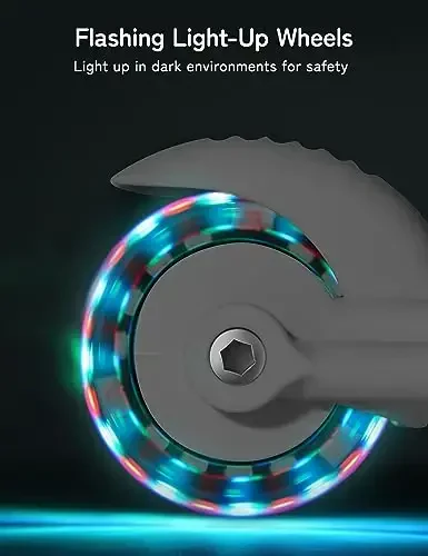 Besrey bolalar uchun Kick Scooter 3-10 yosh, sozlanishi balandlikka ega 3 g'ildirakli buklama scooter, LED yorug'lik g'ildiraklari, ochiq havoda mashg'ulotlar uchun qo'shimcha keng platforma - 5