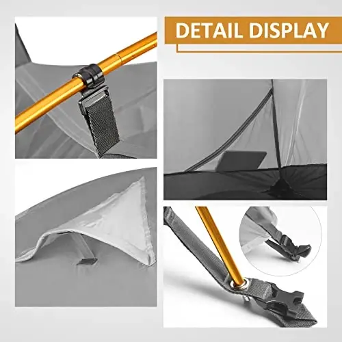 Bessport Camping Tent 1/2 Person Tent Waterproof Two Doors Backpacking Tent Easy Setup Lightweight for Outdoor, Hiking Mountaineering Travel - 4