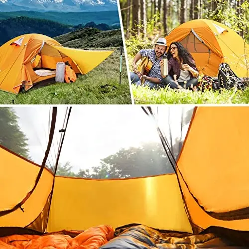 Bessport Camping Tent 1/2 Person Tent Waterproof Two Doors Backpacking Tent Easy Setup Lightweight for Outdoor, Hiking Mountaineering Travel - 5