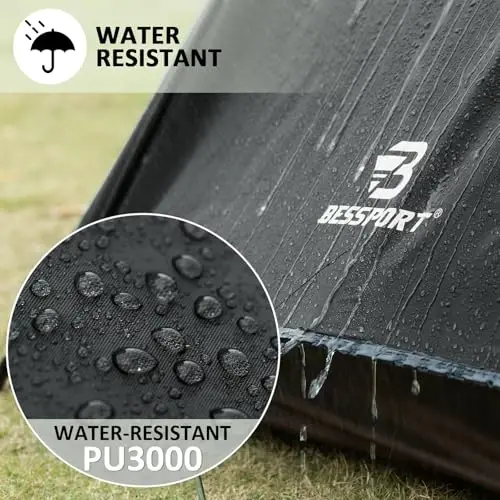 Bessport Camping Tent 1/2 Person Tent Waterproof Two Doors Backpacking Tent Easy Setup Lightweight for Outdoor, Hiking Mountaineering Travel - 3