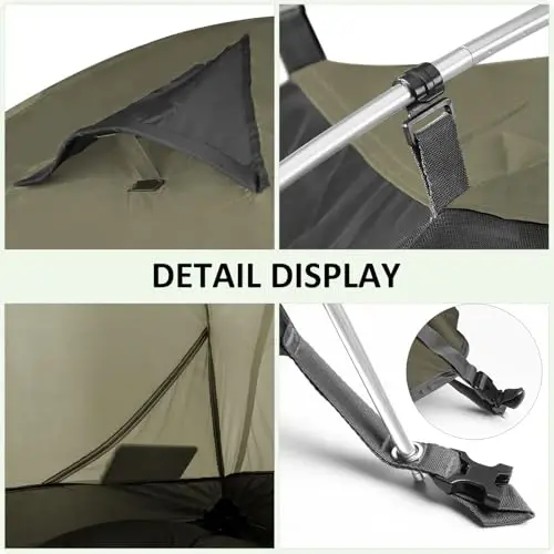 Bessport Camping Tent 1/2 Person Tent Waterproof Two Doors Backpacking Tent Easy Setup Lightweight for Outdoor, Hiking Mountaineering Travel - 5