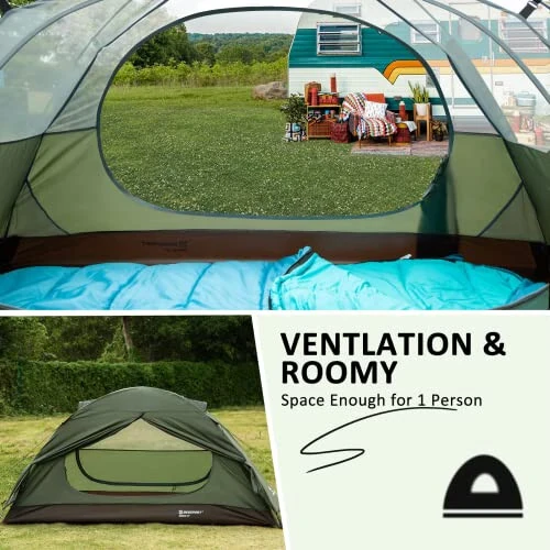 Bessport Camping Tent 1/2/3/4 Person Tent Waterproof Two Doors Backpacking Tent Easy Setup Lightweight for Outdoor, Hiking Mountaineering Travel - 4