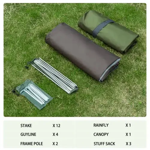 Bessport Camping Tent 1/2/3/4 Person Tent Waterproof Two Doors Backpacking Tent Easy Setup Lightweight for Outdoor, Hiking Mountaineering Travel - 7