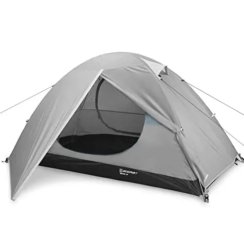 Bessport Camping Tent 1/2/3/4 Person Tent Waterproof Two Doors Backpacking Tent Easy Setup Lightweight for Outdoor, Hiking Mountaineering Travel 