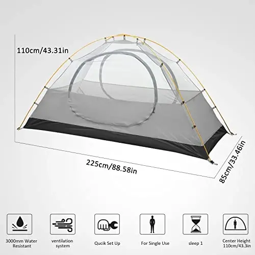 Bessport Camping Tent 1/2/3/4 Person Tent Waterproof Two Doors Backpacking Tent Easy Setup Lightweight for Outdoor, Hiking Mountaineering Travel - BESSPORT (1)