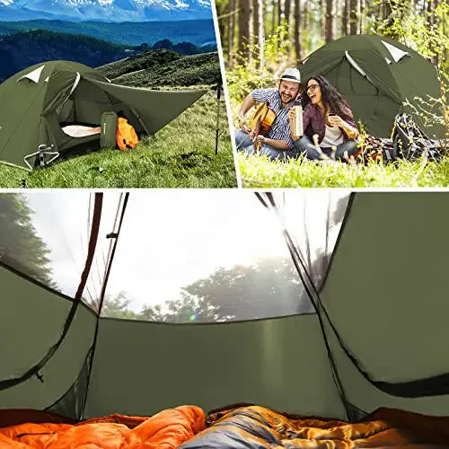 Bessport Camping Tent 1/2/3/4 Person Tent Waterproof Two Doors Backpacking Tent Easy Setup Lightweight for Outdoor, Hiking Mountaineering Travel - 5