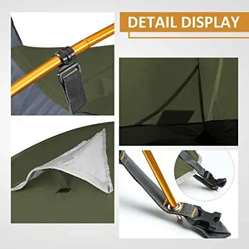 Bessport Camping Tent 1/2/3/4 Person Tent Waterproof Two Doors Backpacking Tent Easy Setup Lightweight for Outdoor, Hiking Mountaineering Travel - 4