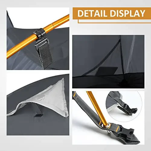 Bessport Camping Tent 1/2/3/4 Person Tent Waterproof Two Doors Backpacking Tent Easy Setup Lightweight for Outdoor, Hiking Mountaineering Travel - 10