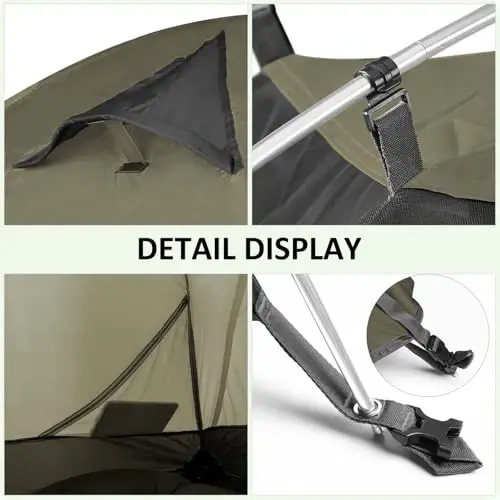 Bessport Camping Tent 1/2 Person Tent Waterproof Two Doors Backpacking Tent Easy Setup Lightweight for Outdoor, Hiking Mountaineering Travel - 5