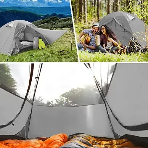 Bessport Camping Tent 1/2 Person Tent Waterproof Two Doors Backpacking Tent Easy Setup Lightweight for Outdoor, Hiking Mountaineering Travel - 5