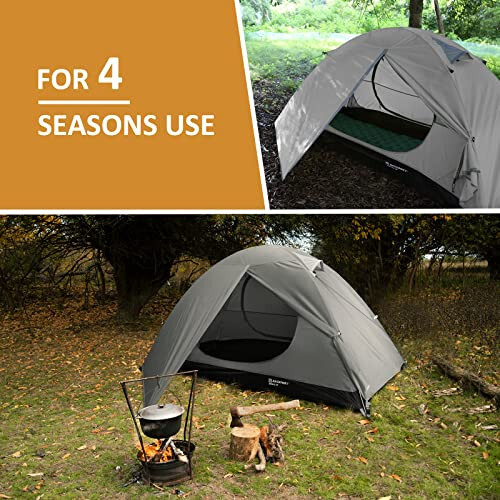 Bessport Camping Tent 1/2 Person Tent Waterproof Two Doors Backpacking Tent Easy Setup Lightweight for Outdoor, Hiking Mountaineering Travel - 5