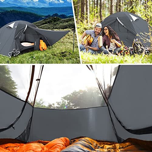 Bessport Camping Tent 1/2 Person Tent Waterproof Two Doors Backpacking Tent Easy Setup Lightweight for Outdoor, Hiking Mountaineering Travel - 12