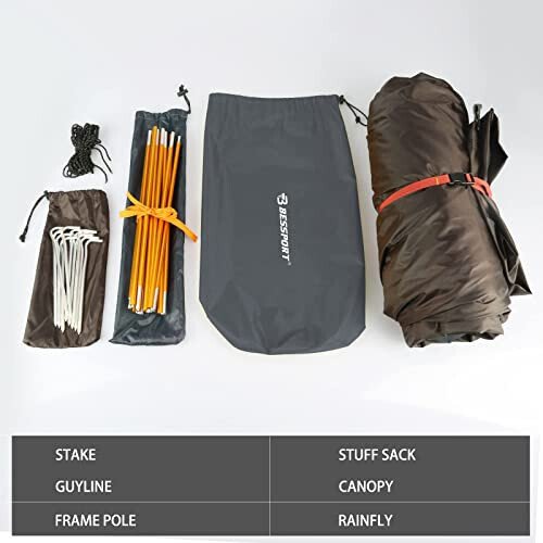 Bessport Camping Tent 1/2 Person Tent Waterproof Two Doors Backpacking Tent Easy Setup Lightweight for Outdoor, Hiking Mountaineering Travel - 13