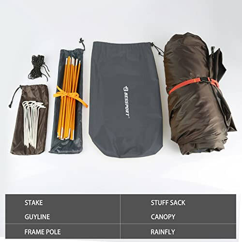 Bessport Camping Tent 1/2 Person Tent Waterproof Two Doors Backpacking Tent Easy Setup Lightweight for Outdoor, Hiking Mountaineering Travel - 13