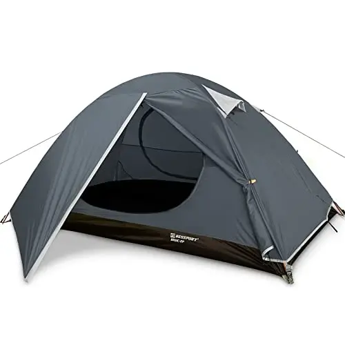 Bessport Camping Tent 1/2 Person Tent Waterproof Two Doors Backpacking Tent Easy Setup Lightweight for Outdoor, Hiking Mountaineering Travel - 1