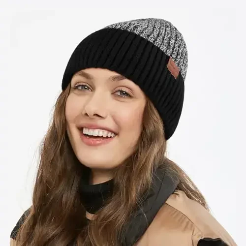 BESSTEVEN Winter Beanie Hat for Men: Warm Thick Knit Beanie Winter Thermal Skull Cap with Fleece Lined Men Women Cuffed Cap - 5