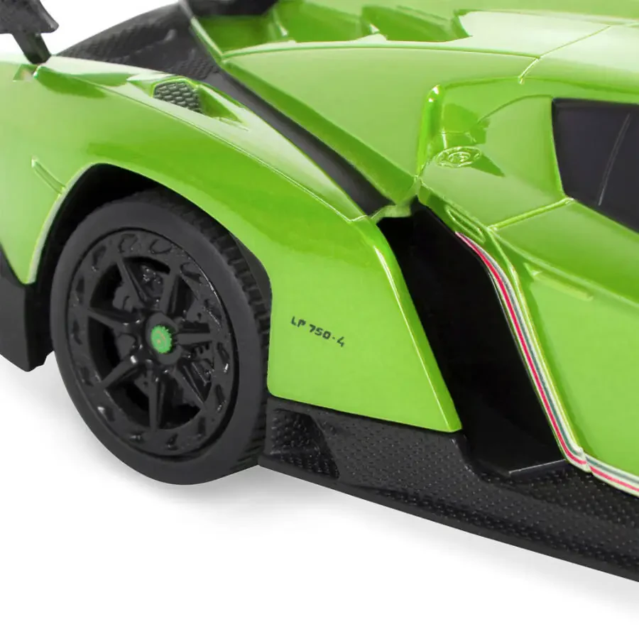 Best Choice Products 1/24 Officially Licensed RC Lamborghini Veneno Sport Racing Car w/ 2.4GHz Remote Control - Lime Green - 5
