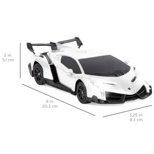 Best Choice Products 1/24 Officially Licensed RC Lamborghini Veneno Sport Racing Car w/ 2.4GHz Remote Control - White - 5