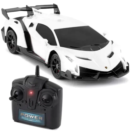 Best Choice Products 1/24 Officially Licensed RC Lamborghini Veneno Sport Racing Car w/ 2.4GHz Remote Control - White - 6