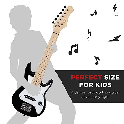 Best Choice Products 30in Kids Electric Guitar Beginner Starter Kit w/ 5W Amplifier, Strap, Gig Bag, Strings, Picks - Black - 2