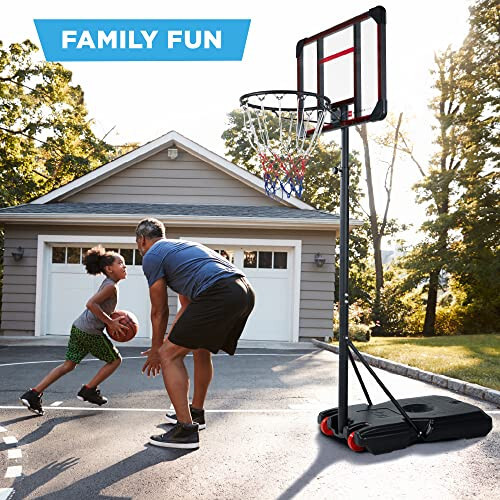 Best Choice Products Kids Height-Adjustable Basketball Hoop System, Portable Game w/ 2 Wheels, Square Backboard, Fillable Base, Weather-Resistant, Nylon Net, Adjusts from 70.5in to 82.3in - 11