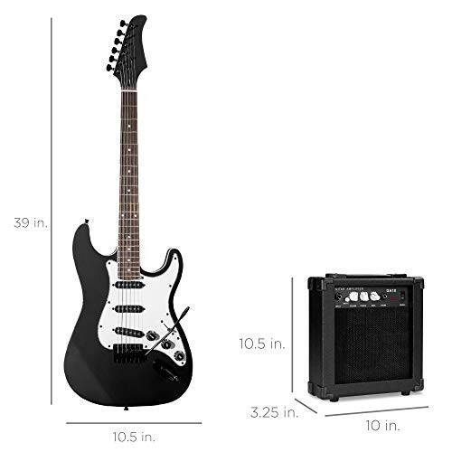 Best Choice Ürünleri 39 inç Tam Boy Başlangıç Elektrik Gitar Başlangıç Kiti, Kılıfı, Kayışı, 10W Amfisi, Telleri, Penası, Tremolo Koluyla - Jet Siyahı - 6