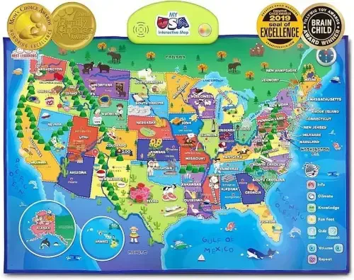 BEST LEARNING i-Poster My USA Map | Interactive Talking Poster for Kids | School Ages 5 to 12 Years - 6