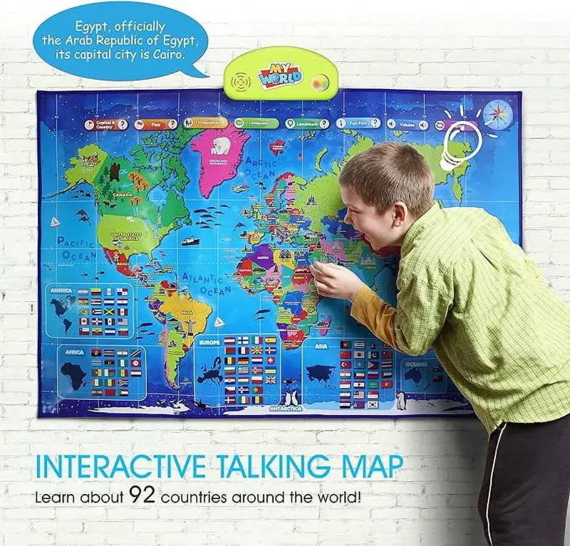 BEST LEARNING i-Poster My World Map Interactive Educational Toy Electronic Learning Systems 92 Countries - 5