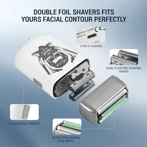 BESTBOMG® Erkaklar uchun soch kesish mashinkalari Professional, Soqol trimmer to'plamlari va to'plamlari, Elektr ustara, Soch kesish mashinkalari va Trimmer Keramik T-pichoq, Sartarosh uchun, Sovg'alar uchun - 3