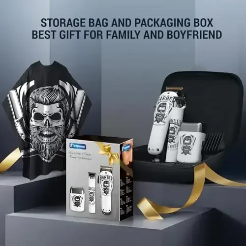 BESTBOMG® Hair Clippers for Men Professional, Beard Trimmer Kits & Sets, Electric Shavers, Hair Clippers & Trimmer Ceramic T-Blade, for Barber, for Gifts - 4