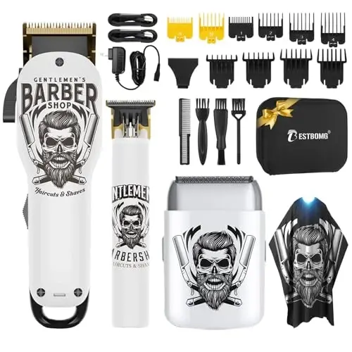 BESTBOMG® Hair Clippers for Men Professional, Beard Trimmer Kits & Sets, Electric Shavers, Hair Clippers & Trimmer Ceramic T-Blade, for Barber, for Gifts - 1
