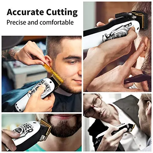 BESTBOMG® Yangilangan Professional Soch Kesish Mashinkalari Simsiz Soch Kesish Soch Kesish To'plami Qayta Zaryadlanuvchi 2000mAh Soch Soqol Trimmeri Soch Kesish Grooming To'plami 6 Yo'naltiruvchi Taraklar bilan & Erkaklar/Ota/Er/Yigit uchun - 5