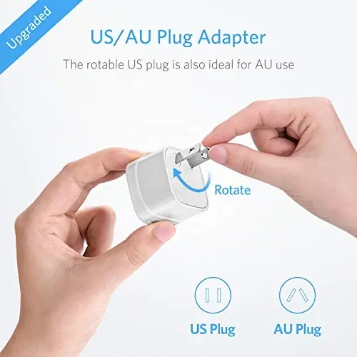 BESTEK Universal Travel Adapter 220V to 110V Voltage Converter with 0-2.4A 4 Port USB Charging and UK/AU/US/EU Worldwide Plug Adapter (White) - 2