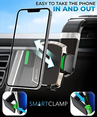 Bestrix SmartClamp Car Phone Mount | Dashboard Cell Phone Car Phone Holder Compatible with iPhone 13 12 11 Pro, Xr, Xs, XS MAX,XR,X, Galaxy S20 Note 20 Ultra & All Smartphones - Bestrix (1)