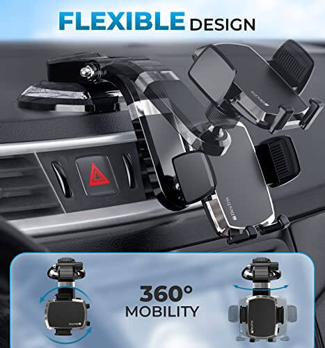 Bestrix SmartClamp Car Phone Mount | Dashboard Cell Phone Car Phone Holder Compatible with iPhone 13 12 11 Pro, Xr, Xs, XS MAX,XR,X, Galaxy S20 Note 20 Ultra & All Smartphones - 5