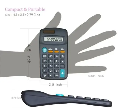 BESTWYA Calculator Small, 4 Function Calculators with Solar Power 8 Digit Small Pocket Size Desktop Handheld for Classroom Desktop Home (Black,Set of 30) - BESTWYA (1)