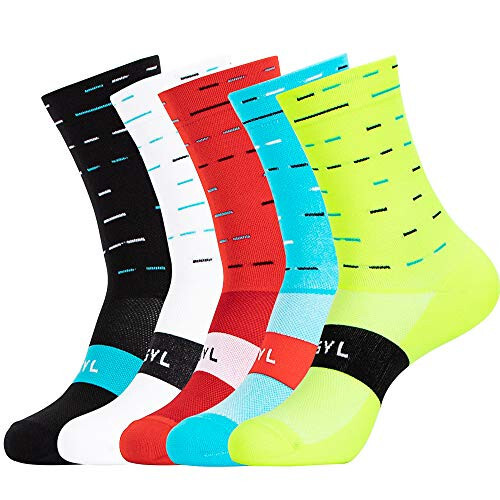 BESYL Cycling Socks, Men Women Athletic Crew Cycling Socks, Ankle Compression Sock MTB Road Bike Triathlon Climbing Running - 1