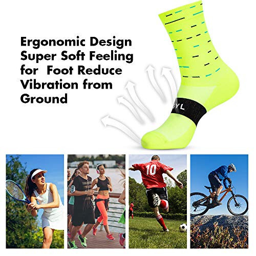 BESYL Cycling Socks, Men Women Athletic Crew Cycling Socks, Ankle Compression Sock MTB Road Bike Triathlon Climbing Running - 2