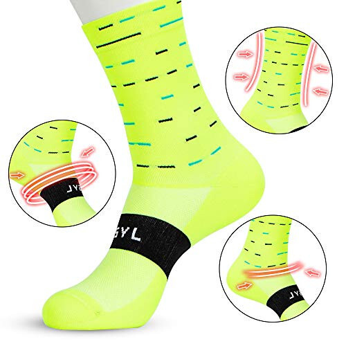 BESYL Cycling Socks, Men Women Athletic Crew Cycling Socks, Ankle Compression Sock MTB Road Bike Triathlon Climbing Running - 3