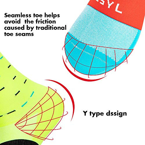 BESYL Cycling Socks, Men Women Athletic Crew Cycling Socks, Ankle Compression Sock MTB Road Bike Triathlon Climbing Running - 4