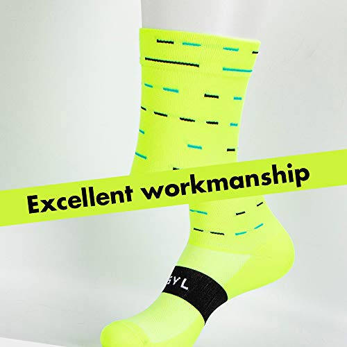 BESYL Cycling Socks, Men Women Athletic Crew Cycling Socks, Ankle Compression Sock MTB Road Bike Triathlon Climbing Running - 5