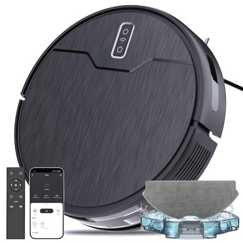 Betboyles Robot Tozalagichlar va Mop Kombinatsiyasi, Robot Tozalagichlar, 6 Tozalash Rejimlari, Katta Imkoniyatli Su Bakli Toz Qutisi, O'z-o'zidan Zaryadlanuvchi, WiFi/Ilova/Alexa, Qattiq Zamin, Gilam, Uy Hayvonlari uchun Mo'ljallangan - betboyles