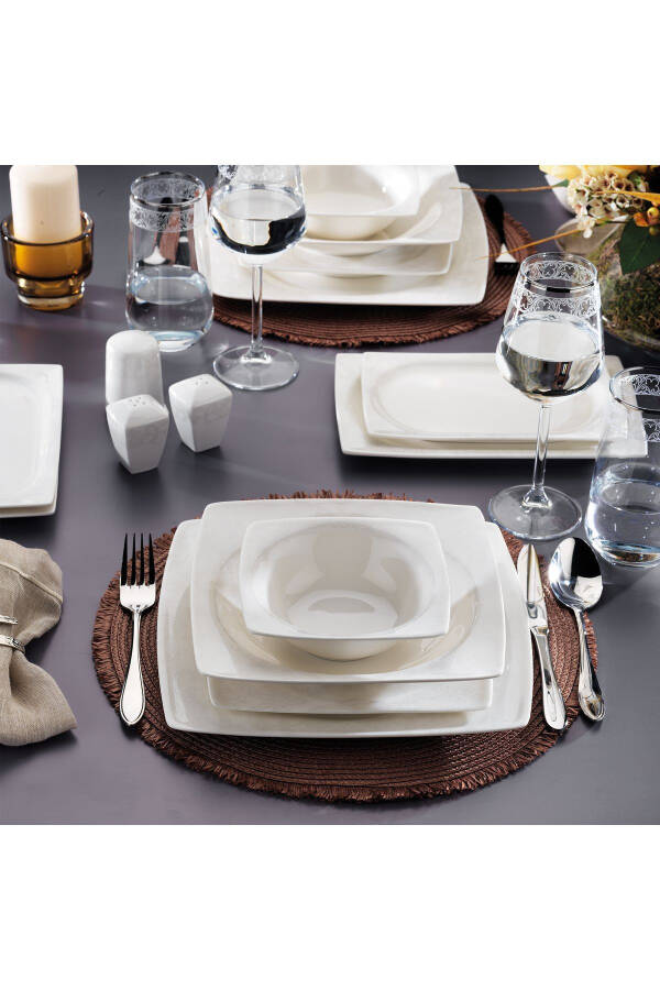 Beth Dinner Set - 56 Pieces - White - 2 - 1